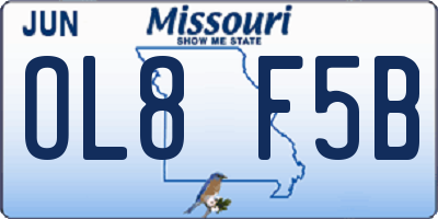 MO license plate OL8F5B
