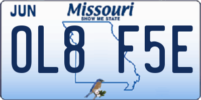MO license plate OL8F5E