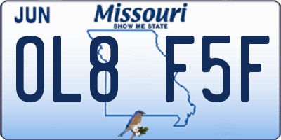 MO license plate OL8F5F