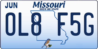 MO license plate OL8F5G