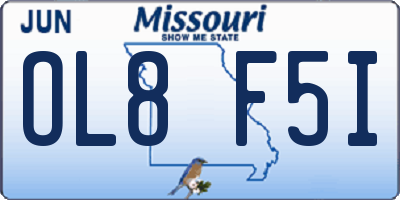 MO license plate OL8F5I