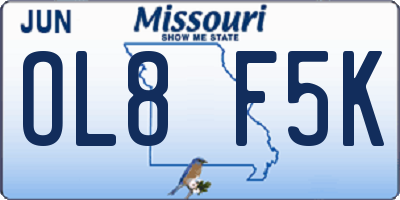 MO license plate OL8F5K