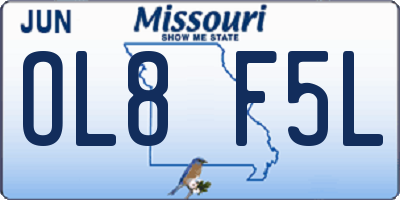 MO license plate OL8F5L