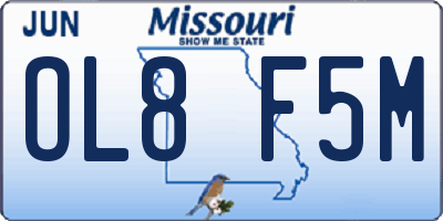 MO license plate OL8F5M