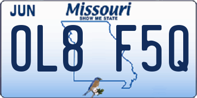 MO license plate OL8F5Q