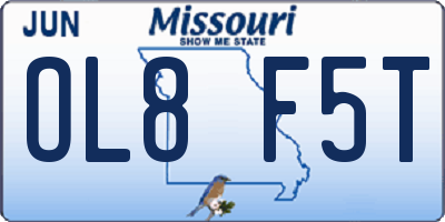 MO license plate OL8F5T