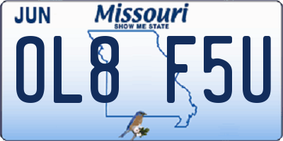 MO license plate OL8F5U