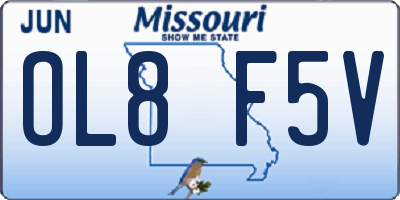 MO license plate OL8F5V