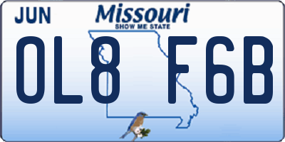 MO license plate OL8F6B