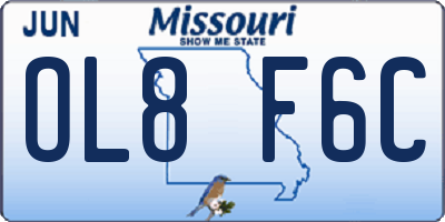 MO license plate OL8F6C