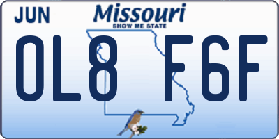 MO license plate OL8F6F