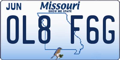 MO license plate OL8F6G