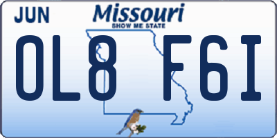 MO license plate OL8F6I
