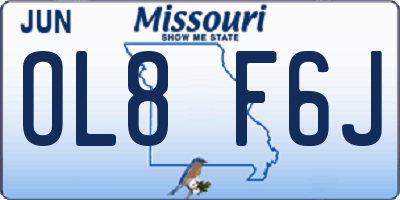 MO license plate OL8F6J