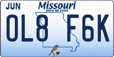 MO license plate OL8F6K