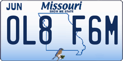 MO license plate OL8F6M