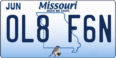 MO license plate OL8F6N