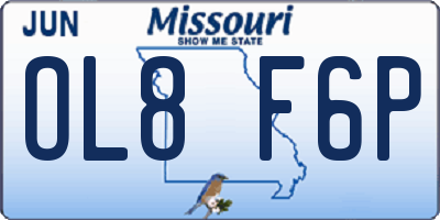 MO license plate OL8F6P