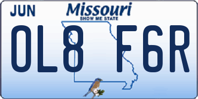 MO license plate OL8F6R