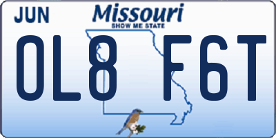 MO license plate OL8F6T