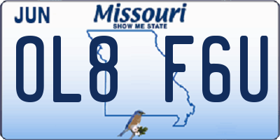 MO license plate OL8F6U