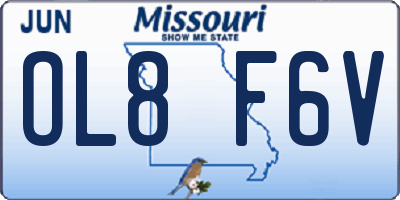 MO license plate OL8F6V