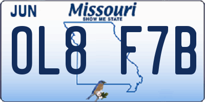 MO license plate OL8F7B