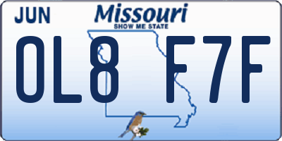 MO license plate OL8F7F