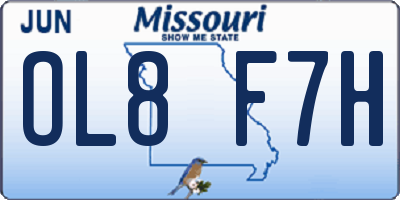 MO license plate OL8F7H
