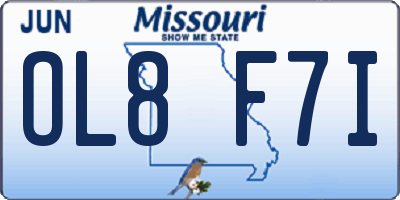 MO license plate OL8F7I