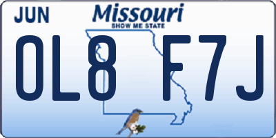MO license plate OL8F7J