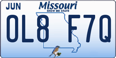 MO license plate OL8F7Q