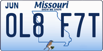 MO license plate OL8F7T