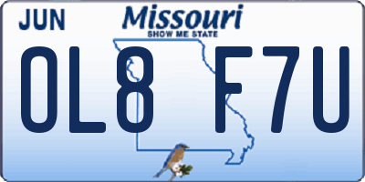 MO license plate OL8F7U