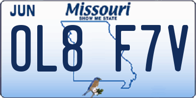 MO license plate OL8F7V