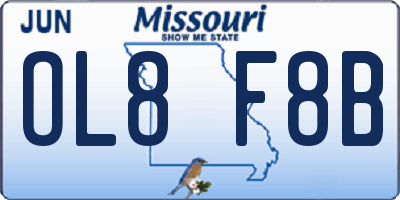 MO license plate OL8F8B
