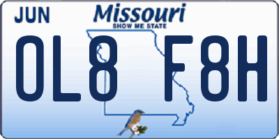MO license plate OL8F8H