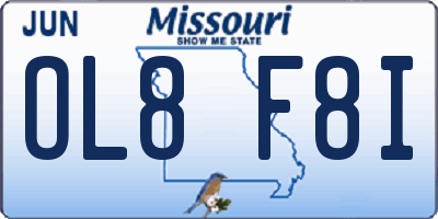 MO license plate OL8F8I