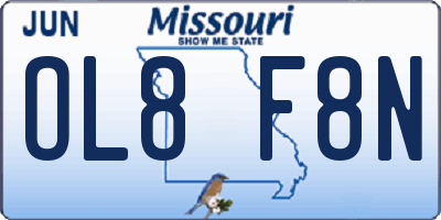 MO license plate OL8F8N
