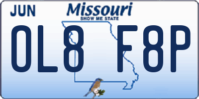 MO license plate OL8F8P