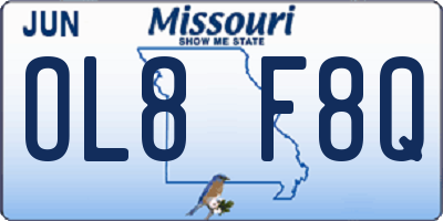 MO license plate OL8F8Q