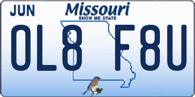 MO license plate OL8F8U