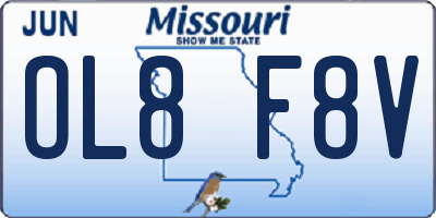 MO license plate OL8F8V