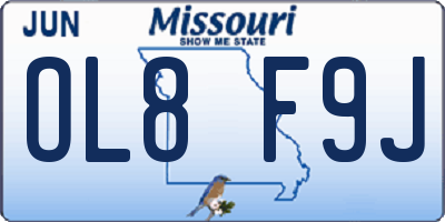 MO license plate OL8F9J