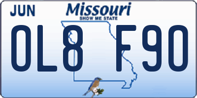 MO license plate OL8F9O