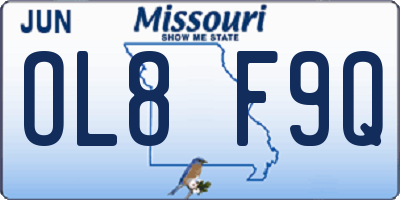 MO license plate OL8F9Q