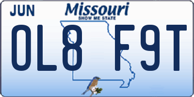 MO license plate OL8F9T