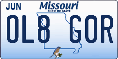 MO license plate OL8G0R