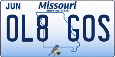 MO license plate OL8G0S