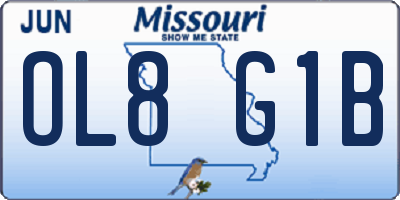 MO license plate OL8G1B